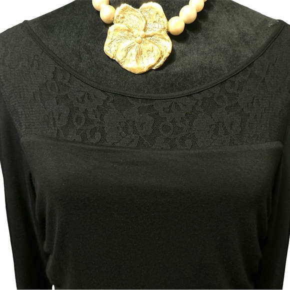 Lola & Sophie Black LS Ruched Bodycon Midi Dress L. NWT - Picture 5 of 9